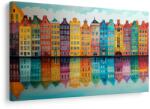 Dovido Tablou case colorate lângă canal - 30x20 - dovido - 61,16 RON