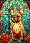 Enjoy - Puzzle Bulldog francez vitraliu - 1 000 piese Puzzle