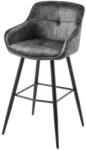 Invicta interior Set doua scaune de bar EUPHORIA 74 cm catifea gri (43690)