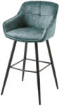 Invicta interior Set doua scaune de bar EUPHORIA 74 cm catifea verde-albastrui (43691)