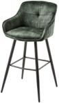 Invicta interior Set doua scaune de bar EUPHORIA 74 cm catifea verde (43688)