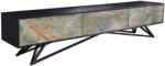 Invicta Comoda TV MOUNTAIN SOUL 200 cm, lemn de salcam, aspect de piatra naturala, negru (43483)