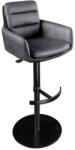 Invicta interior Scaun de bar BIG GEORGE cu cotiere, piele microfibra antracit, rotativ, inaltime reglabila (44721)