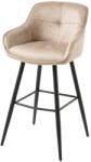 Invicta interior Set doua scaune de bar EUPHORIA 74 cm catifea gri-bej (43686)