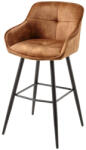 Invicta interior Set doua scaune de bar EUPHORIA 74 cm catifea maro (43689)