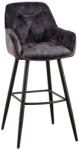Invicta interior Set doua scaune de bar MILANO 75 cm catifea gri (41957)
