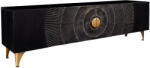 Invicta Comoda TV GOLDEN SUNSET 180 cm 3D din lemn de mango, negru (44303)