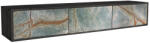 Invicta Comoda TV MOUNTAIN SOUL 160 cm, suspendata, din lemn de salcam cu aspect de piatra naturala, negru (43482)