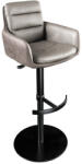 Invicta interior Scaun de bar BIG GEORGE cu cotiere, piele microfibra, culoare gri-maro, rotativ, inaltime reglabila (44720)