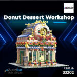 BaKa 33202 Donut Dessert Workshop moduláris épület építőkocka készlet 2657 db-os készlet, részletgazdag cukrászda modell