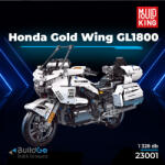 Mould King 23001 Gold Wing GL1800 technikai motorkerékpár modell, 1328 db-os készlet, működő kormányzással