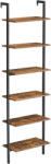 VASAGLE Etajera tip scara VASAGLE cu 6 rafturi, stil industrial, maro rustic (EZ-LLS103B01) Biblioteca