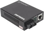 Intellinet Switch Intellinet Convertor media, Intellinet, PoE+ Gigabit 1000Base/T RJ45/1000Base/LX (SC) 20km, negru (508209)