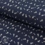  JEANS STRETCH Small retro flowers dark blue