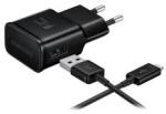 Samsung hálózati töltő USB aljzat (15W, gyorstöltő + microUSB kábel) FEKETE (111956)