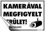  Információs matrica, 11, 6x16, 6 cm, "Kamerával megfigyelt terület (LUIN115) - primatinta