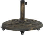 Outsunny Bază Rotundă pentru Umbrelă cu Roți, Bază Ponderată de 20 kg din Rășină, Suport pentru Umbrele de 3, 3 cm/3, 8 cm/4, 8 cm pentru Exterior, Grădină, Piscină, Bronz | Aosom Romania (84D-371V00TN)
