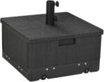 Outsunny Bază pentru Umbrelă 3-în-1 Exterior, Măsuță de Cafea, Jardinieră cu Orificiu de Scurgere, Capacitate 80 kg, Suport Umplut cu Roți și Mânere pentru Terasă și Piscină, Negru | Aosom Romania (84D-250V00B