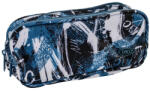 DACO Penar etui cu 2 fermoare Daco PE704, Albastru cu imprimeu abstract alb-negru (PE704) Penar