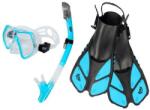 Acra Snorkelling szett 3in1, világoskék, S/M, 36-41-es méretű uszonyok, maszk, snorkel