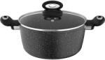 Myria Oala Cu Capac Myria My4428, 6l, 28cm, Aluminiu, Negru (my4428)