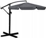 Brius Umbrela de gradina cu brat lateral, inclinabila, panza poliester 160 g mp, husa de protectie, 300 cm, gri (GO-L43CS)