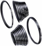 K&F Concept 18-in-1 Step Up + Step Down Ring menetbővítő és menetszűkítő gyűrű Kit - szűrő adapter Set (9+9db) (SKU0629)
