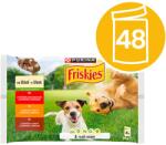 Friskies Felnőtt kutyáknak való tasakok marha, csirke, bárány lében 48x85g