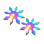 Depox Set doua stele de aruncat DEPOX®, 8 colturi, metalic, multicolor, 10 cm (0532)