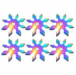 Depox Set sase stele de aruncat DEPOX®, 8 colturi, metalic, multicolor, 10 cm (0536)