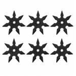 Depox Set sase stele de aruncat DEPOX®, 7 colturi, metalic, negru, 9.5 cm (0526)