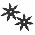 Depox Set doua stele de aruncat DEPOX®, 7 colturi, metalic, negru, 9.5 cm (0522)
