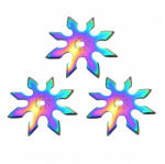 Depox Set trei stele de aruncat DEPOX®, 8 colturi, metalic, multicolor, 10 cm (0533)