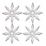 Depox Set patru stele de aruncat, 8 colturi, otel inoxidabil, 10 cm, argintiu (0539)