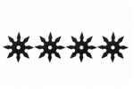 Depox Set patru stele de aruncat DEPOX®, 8 colturi, metalic, negru, 10 cm (0529)