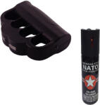DEPOX Set autoaparare, electrosoc tip pumnal si spray paralizant, DEPOX®, 110 V, negru, 60 ml (0651)