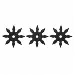 Depox Set trei stele de aruncat DEPOX®, 8 colturi, metalic, negru, 10 cm (0528)