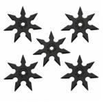 Depox Set cinci stele de aruncat DEPOX®, 7 colturi, metalic, negru, 9.5 cm (0525)