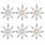 Depox Set sase stele de aruncat, 8 colturi, otel inoxidabil, 10 cm, argintiu (0541)