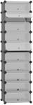 SONGMICS Cipőtároló doboz 10 db moduláris tárolódoboz, szürke 43x31x173cm
