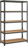 SONGMICS Polcos állvány, 175kg polconkénti teherbírással, fekete 200x120x60cm