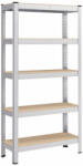 SONGMICS Polcos állvány, salgópolc, 130kg polconkénti teherbírással, ezüst 150x75x30cm