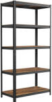 SONGMICS Polcos állvány, 175kg polconkénti teherbírással, fekete 200x100x50cm - edeco