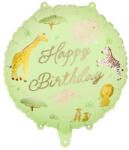 PartyDeco S. r. o Safari, Happy Birthday, fólia lufi, 45 cm