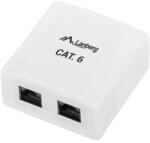 Lanberg Falon kívüli aljzat CAT. 6 UTP árnyékolatlan 2xRJ45 fehér (OU6-0002-W) - 3bnetwork
