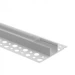 Ecolight REGIPS alumínium LED profil gipszkartonhoz, csempe alá, fehér, 1m, átlátszó borítással LED szalagokhoz + végzárókkal, GN Ecolight sorozat (ECOPRO0680P)