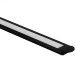 Ecolight Alumínium profil LED szalagokhoz, fekete, süllyesztett, 2m, tejes árnyalattal és Ecolight végzárókkal (ECOPRO0030M)