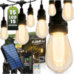 Lumileds Kerti napelemes fényfüzér 15x LED lánghatású dekorlámpákkal 15m 1800K meleg fehér FLAME LUMILED (LUMSOL0510)