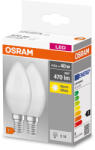 OSRAM 2x LED izzó B37 gyertya E14 4.9W = 40W 470lm 2700K Meleg 200°-os foglalat Osram (4058075614413)
