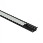 Ecolight Süllyesztett LED alumínium profil, fekete, 1m, matt borítással LED szalagokhoz + végzárókkal, Ecolight P sorozat (ECOPRO0520M)